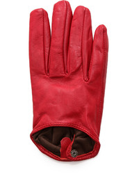 Женские красные кожаные перчатки от Carolina Amato