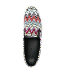 Мужские красные кожаные плетеные слипоны от Missoni