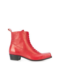Мужские красные кожаные повседневные ботинки от Charles Jeffrey Loverboy