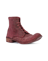Мужские красные кожаные повседневные ботинки от A Diciannoveventitre