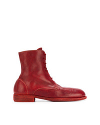 Мужские красные кожаные повседневные ботинки от Guidi