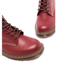 Мужские красные кожаные повседневные ботинки от Dr. Martens