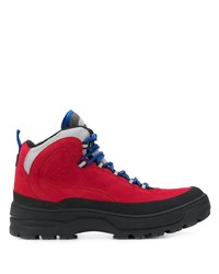 Мужские красные кожаные рабочие ботинки от Tommy Jeans