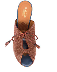 Красные кожаные сабо от Malone Souliers