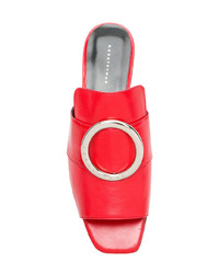 Красные кожаные сабо от Dorateymur