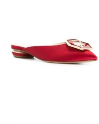 Красные кожаные сабо от Nicholas Kirkwood