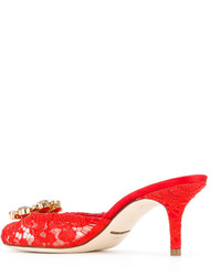 Красные кожаные сабо от Dolce & Gabbana