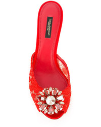 Красные кожаные сабо от Dolce & Gabbana