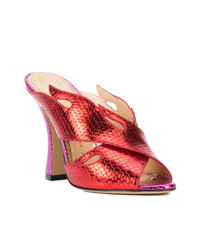 Красные кожаные сабо от Charlotte Olympia
