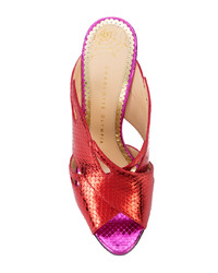Красные кожаные сабо от Charlotte Olympia