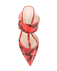 Красные кожаные сабо от Nicholas Kirkwood
