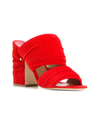 Красные кожаные сабо от Laurence Dacade