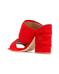 Красные кожаные сабо от Laurence Dacade