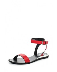 Красные кожаные сандалии на плоской подошве от Amazonga