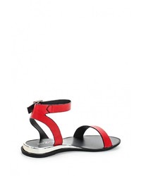 Красные кожаные сандалии на плоской подошве от Amazonga