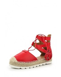 Красные кожаные сандалии на плоской подошве от Bellamica