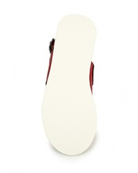 Красные кожаные сандалии на плоской подошве от Instreet