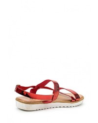 Красные кожаные сандалии на плоской подошве от Renda