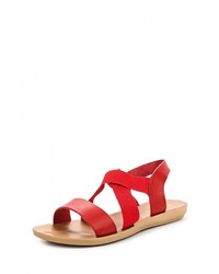 Красные кожаные сандалии на плоской подошве от Renda