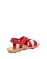 Красные кожаные сандалии на плоской подошве от Renda