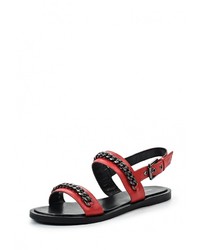 Красные кожаные сандалии на плоской подошве от Vitacci