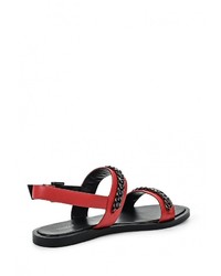 Красные кожаные сандалии на плоской подошве от Vitacci