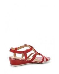 Красные кожаные сандалии на плоской подошве от Wilmar