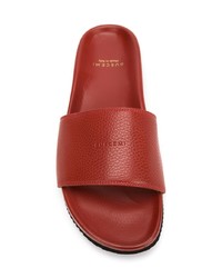 Мужские красные кожаные сланцы от Buscemi