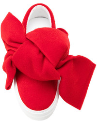 Женские красные кожаные слипоны от Joshua Sanders