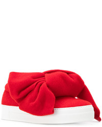 Женские красные кожаные слипоны от Joshua Sanders
