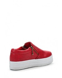 Женские красные кожаные слипоны от Elong