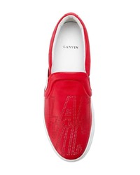 Женские красные кожаные слипоны от Lanvin