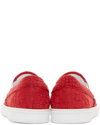 Мужские красные кожаные слипоны от Jimmy Choo