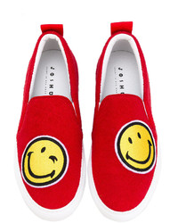 Женские красные кожаные слипоны от Joshua Sanders