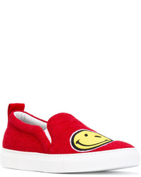 Женские красные кожаные слипоны от Joshua Sanders