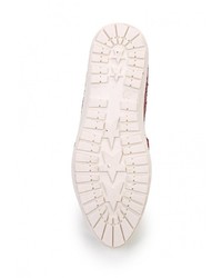 Женские красные кожаные слипоны от Via Giulia