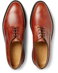 Красные кожаные туфли дерби от John Lobb