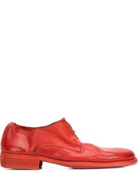 Красные кожаные туфли дерби от Guidi