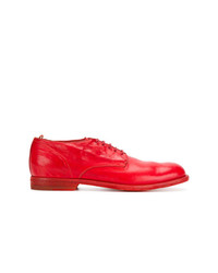Красные кожаные туфли дерби от Officine Creative