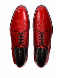 Красные кожаные туфли дерби от Dolce & Gabbana