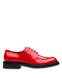 Красные кожаные туфли дерби от Prada
