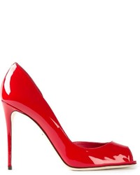 Красные кожаные туфли с вырезом от Dolce & Gabbana