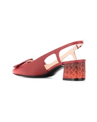 Красные кожаные туфли с вырезом от Bottega Veneta