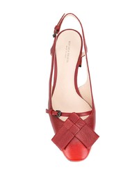 Красные кожаные туфли с вырезом от Bottega Veneta