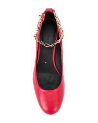 Красные кожаные туфли с украшением от Stella Luna
