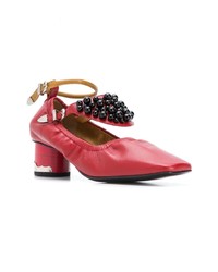 Красные кожаные туфли с украшением от Toga Pulla