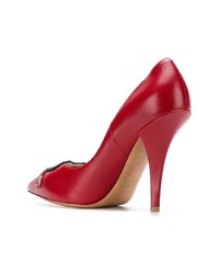 Красные кожаные туфли с украшением от Valentino