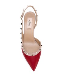 Красные кожаные туфли с украшением от Valentino