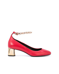 Красные кожаные туфли с украшением от Stella Luna
