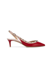 Красные кожаные туфли с украшением от Valentino